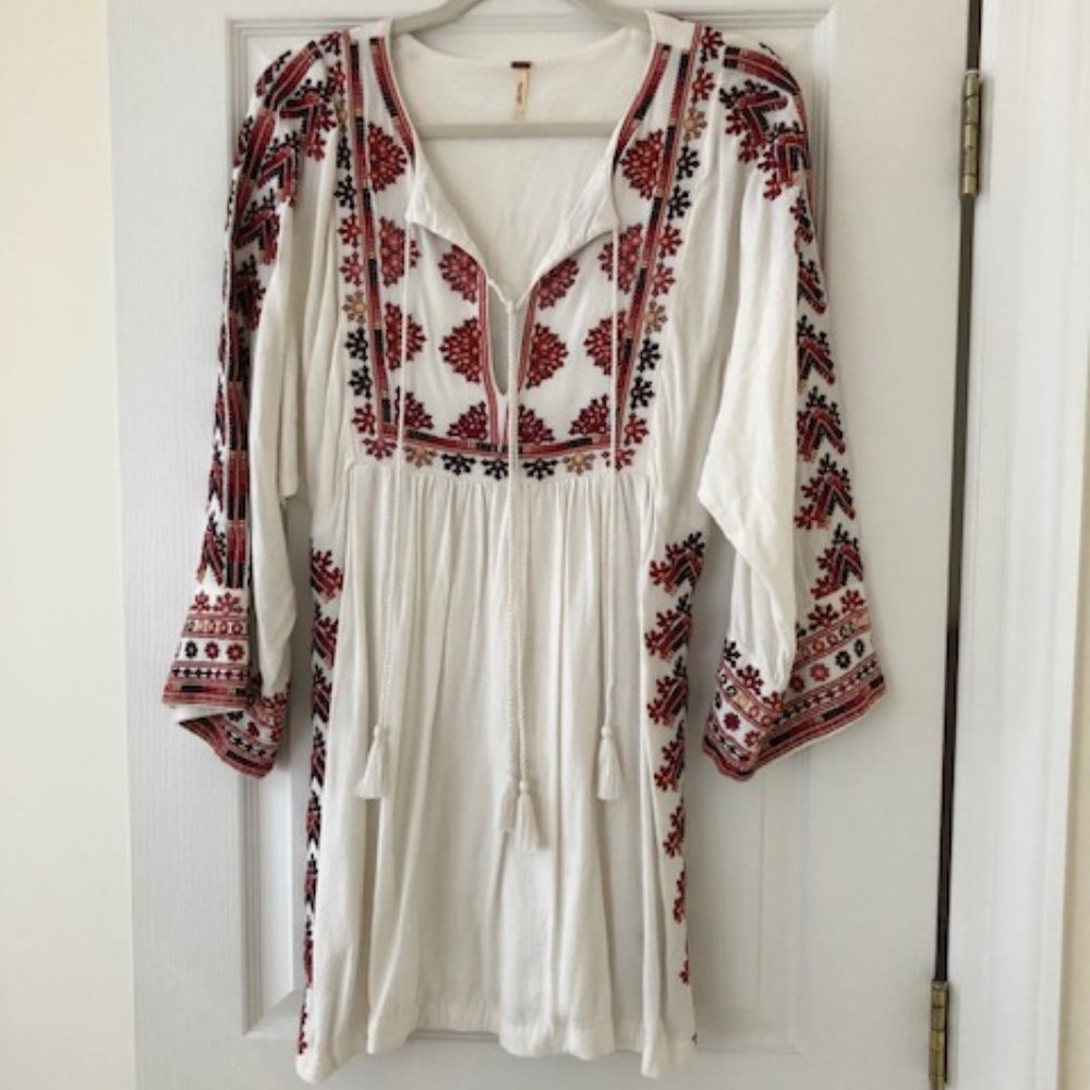 Free People Embroidered Boho Dress Size XS